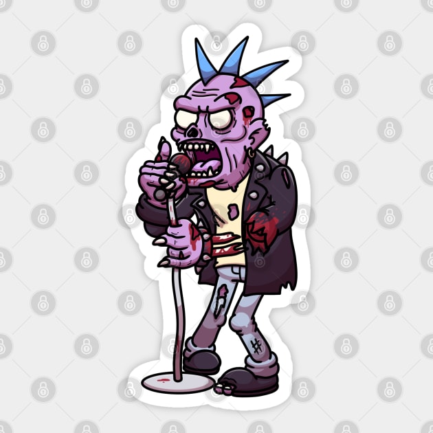 Cartoon Punk Rock Zombie Sticker by TheMaskedTooner